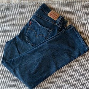 Levi's 724 High rise Straight Blue Ankle & Cropped Jeans